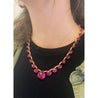 Vintage GIA Certified 120 Carat Pear-Shape Pink Rubellite Tourmaline Necklace in 22k Yellow Gold