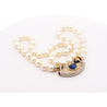 Vintage GIA Certified 5 Carat Heart Blue Sapphire, Diamond & Pearl Necklace