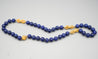 Vintage GIA Certified Lapis Lazuli 18K Gold Bead Necklace