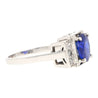 Vintage GRS Certified 2.47 Carat Royal Blue Sapphire & Diamond Platinum Ring