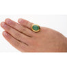 Vintage Grade A Jadeite Jade Gump's San Francisco Bezel Set Ring in 18K Gold