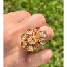 Vintage Pear Shape Tourmaline Cluster Ring in 14k Gold