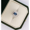 Vintage Platinum 1.18 Carat Oval Blue Sapphire & Diamond Halo Filigree Ring