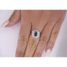 Vintage Platinum 1.18 Carat Oval Blue Sapphire & Diamond Halo Filigree Ring