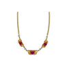 Vintage Retro Era 6.22 Carat Star-Ruby & Diamond Necklace with 14K Gold Carved Detailing