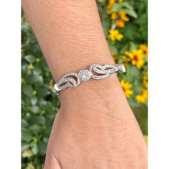 Vintage Retro Old European Cut Diamond Bangle with Filigree and Milgrain Finish in 14K White Gold – Assay Jewelers