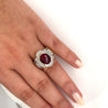 Vintage Retro Regal Style 5 Carat Red Tourmaline & Diamond Ring in 18K Gold