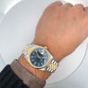 Vintage Rolex Blue Dial Oyster Date 34mm Two Tone Fluted on Jubilee Watch