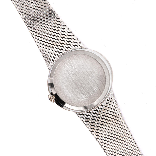 Vintage Rolex Cellini 3809 Manual 18K White Gold & Silver Mesh Watch
