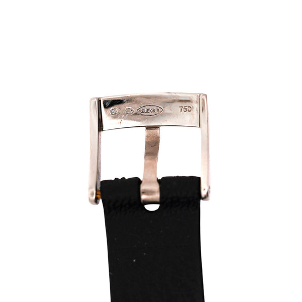 Vintage Rolex Cellini Danaos 18K Rose Gold Black Dial Ladies Quartz Watch