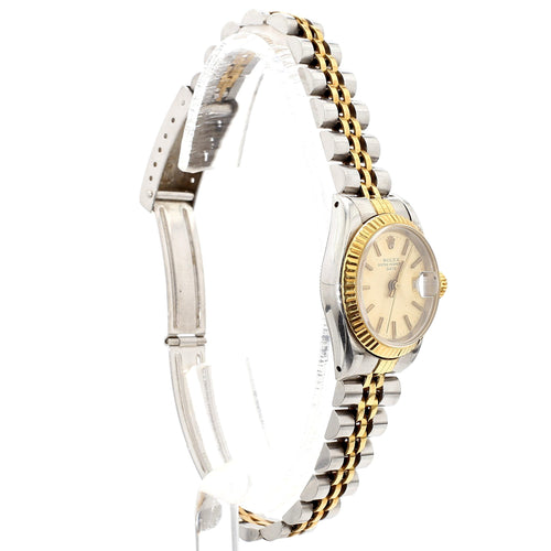 Vintage Rolex Oyster Perpetual Date Two Tone Ladies Watch 26mm Jubilee Bracelet