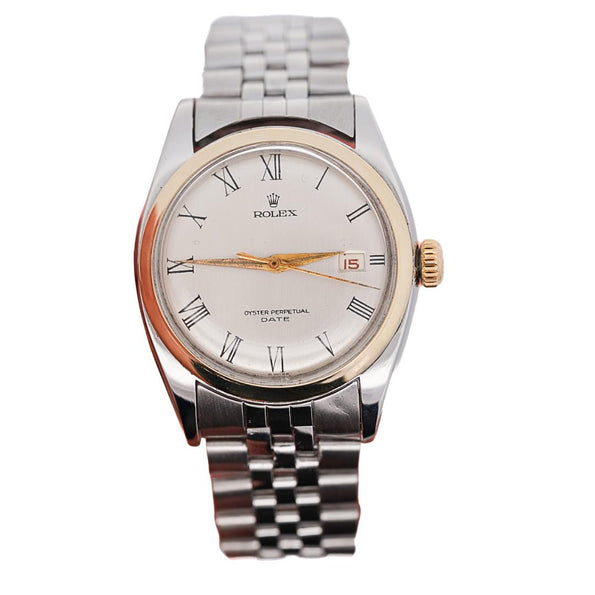 Vintage Rolex Oyster Perpetual Date Two-Tone Steel & Gold Jubilee Bracelet Watch