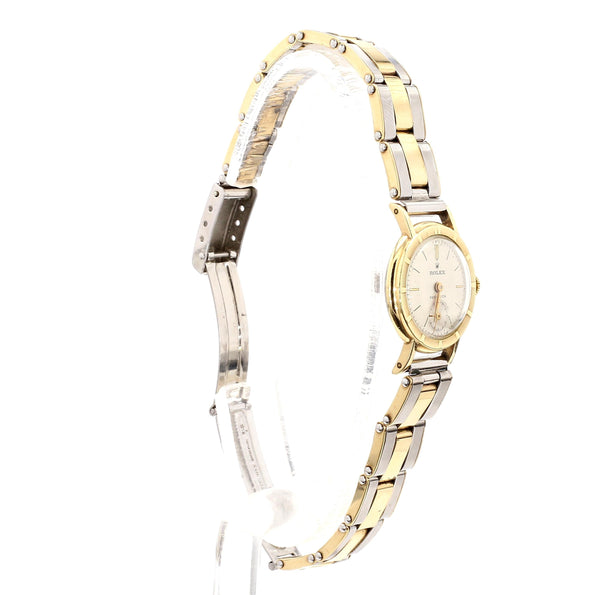 Vintage Rolex Precision 2-Tone Manual Wind Flex Stretch Bracelet Ladies Watch