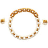 White Agate & 18K Yellow Gold Earring & Link Necklace Jewelry Set