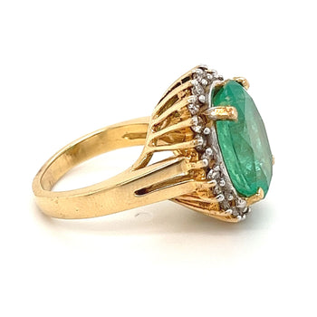 Bague Anciens en or jaune 14k avec émeraude colombienne de 6,88 carats – Assay Jewelers